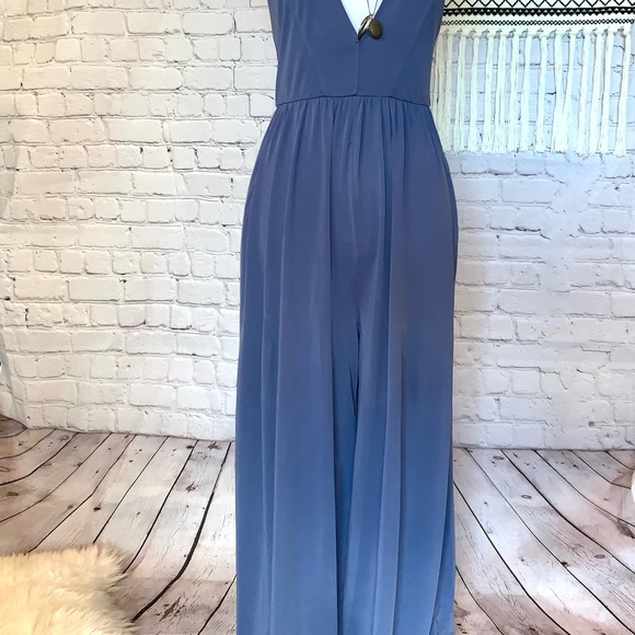 Periwinkle Blue Urban Outfitters Strappy Lowcut Jumpsuit - Picture 12 of 16